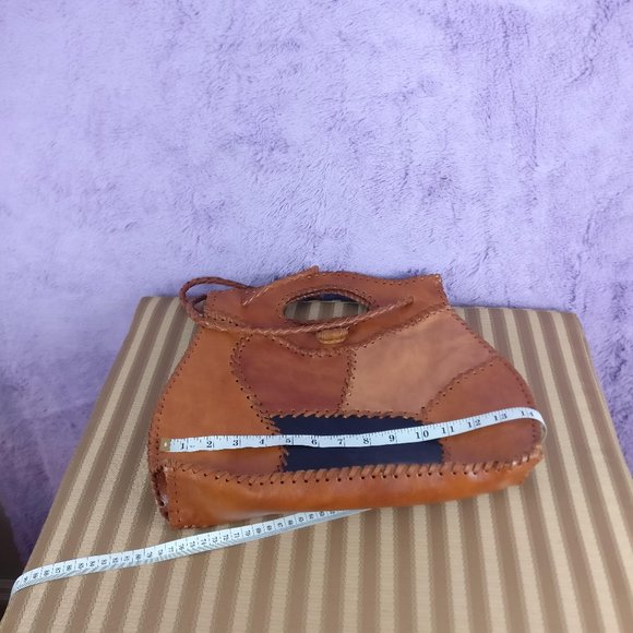 Leather Tote, Shoulder bag, Hobo, Weave/Whipstitch Brown 100% Leather - Picture 8 of 13